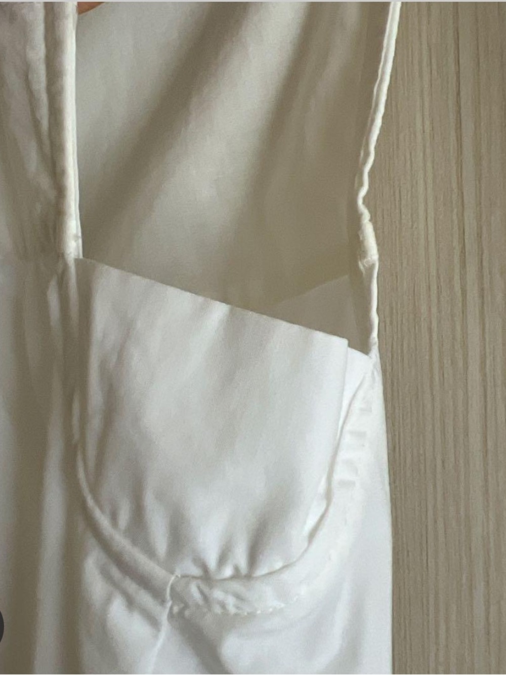 Zara Sleeveless White Gathered Yoke Top toes in back medium - Picture 5 of 6